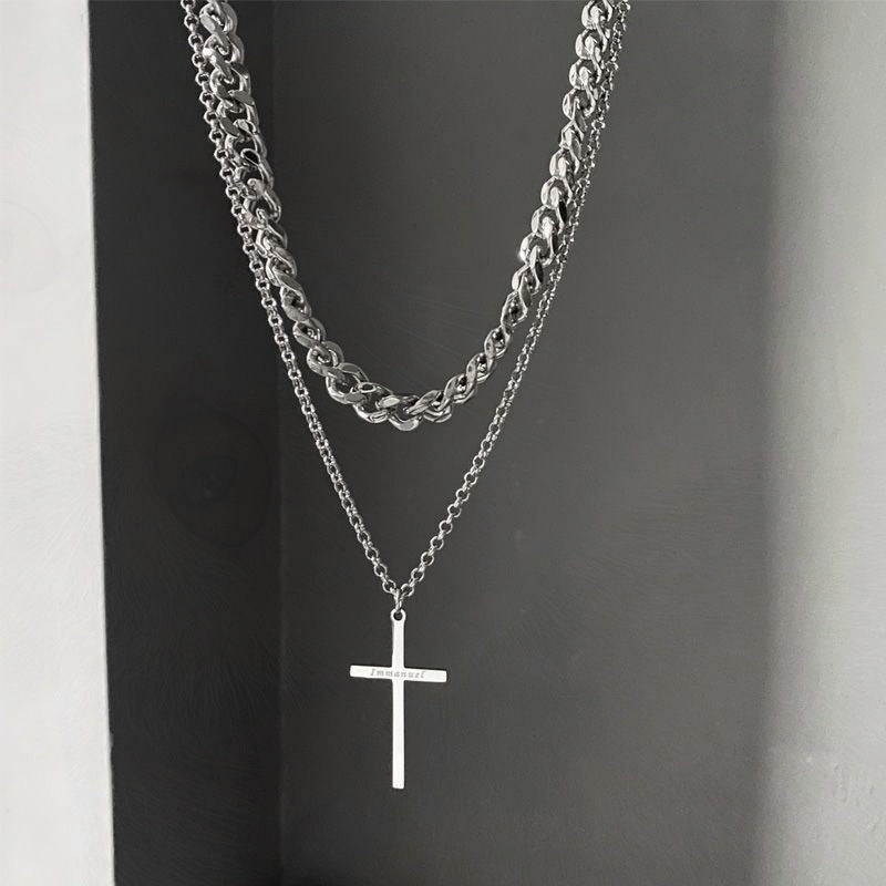 Double Layer Cross Necklace