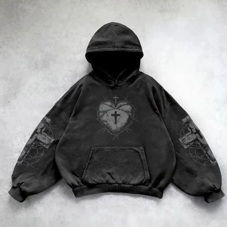 Pattern Printed Hoodie