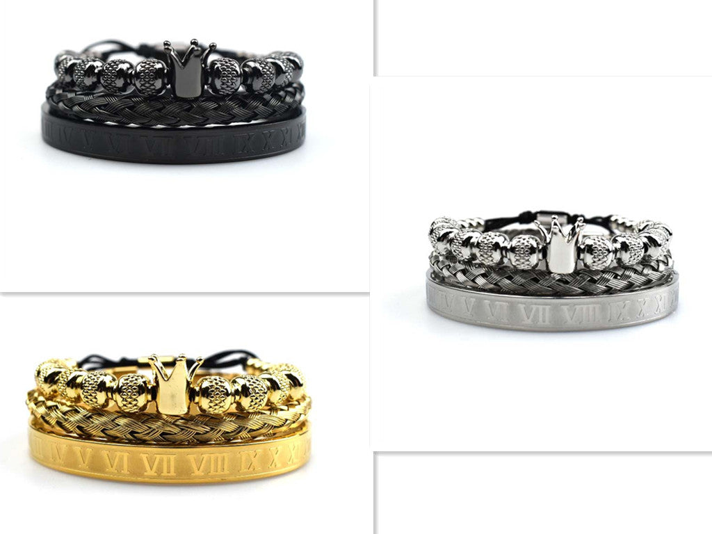 Roman Crown Charm Bracelet