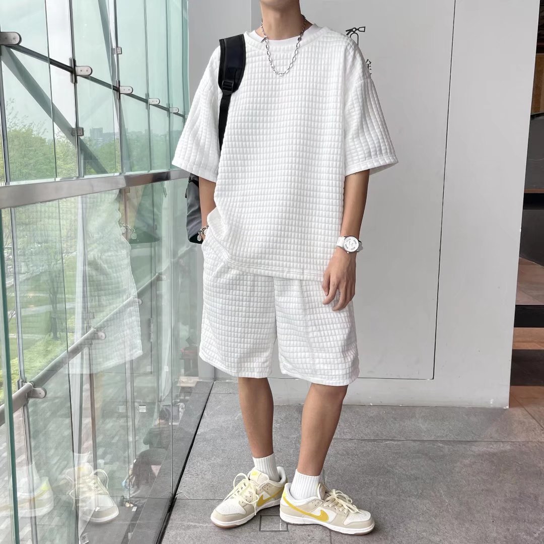 Waffle Knit Summer T-Shirt & Shorts Set