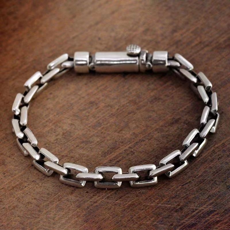 Vintage Sterling Bolt Chain Bracelet