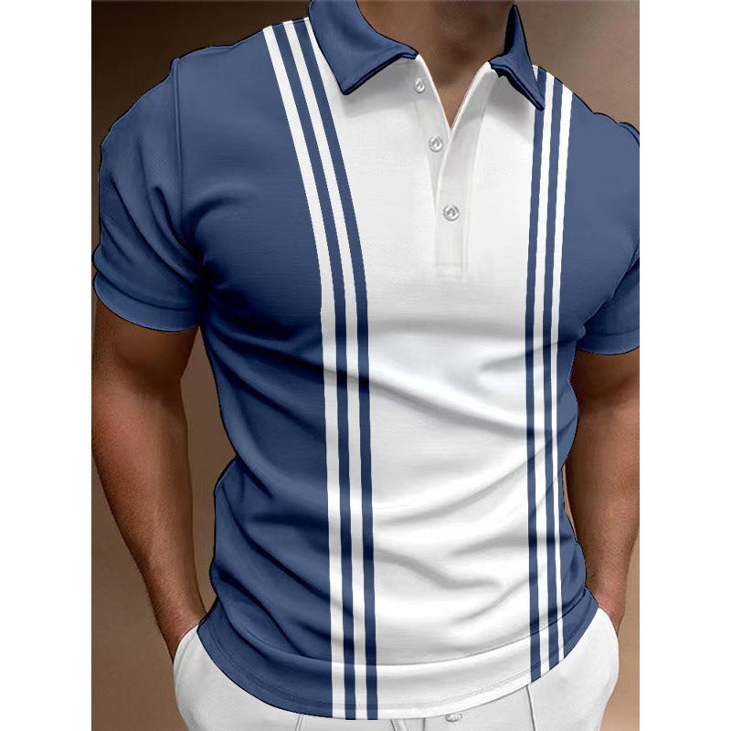 Casual 3 Button Mens T Shirt Cotton Blend