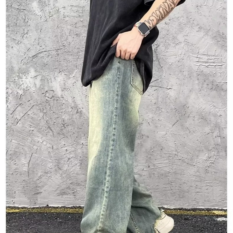 Vintage Wash Straight Jeans