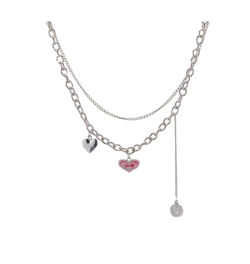 Double Layers Loving Heart Necklace