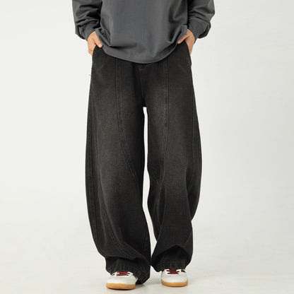 Washed Wide Leg Denim Jeans