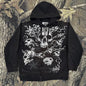 Punk Skull Hoodie Dark Gothic Oversized Streetwear