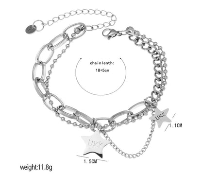 Lucky Star Charm Chain Bracelet