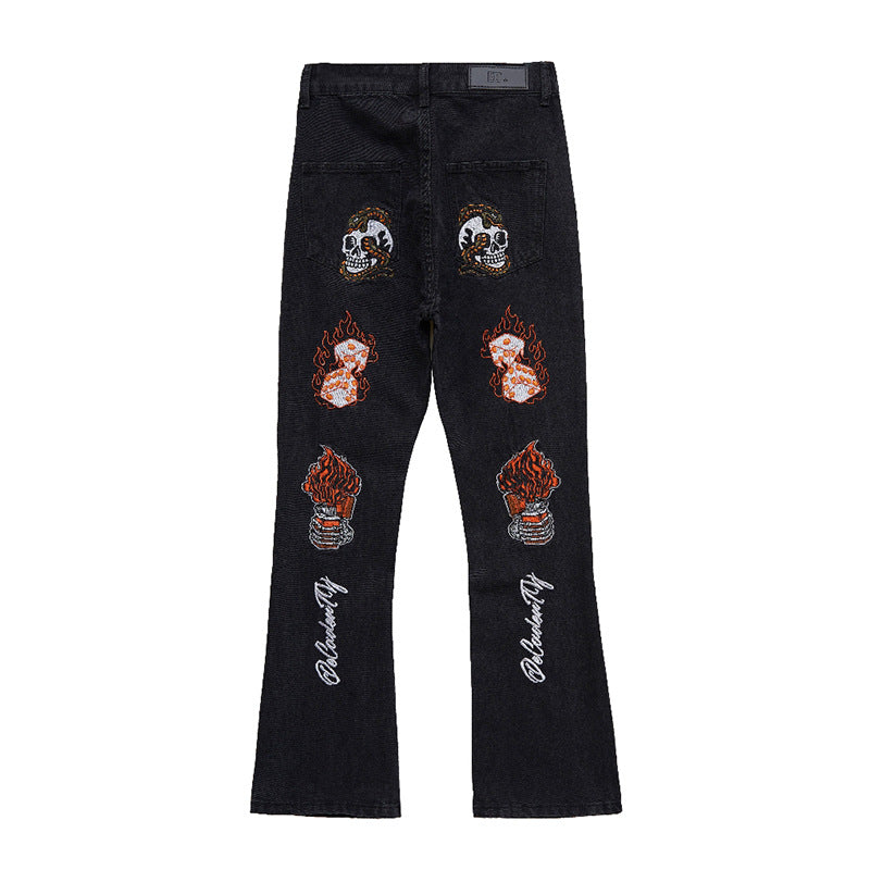 Hip Hop Embroidered Jeans