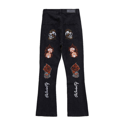Hip Hop Embroidered Jeans