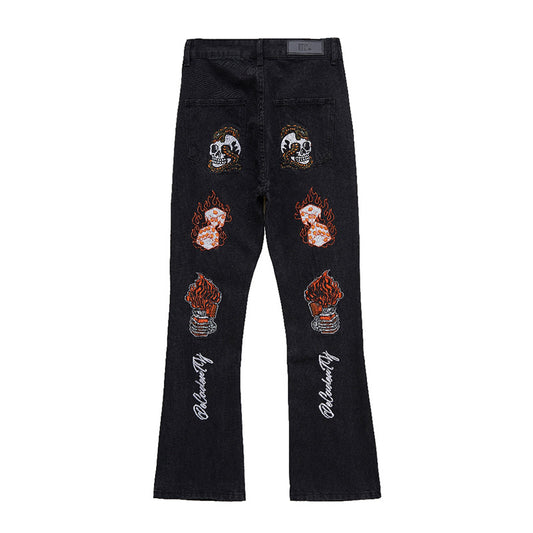 Hip Hop Embroidered Jeans