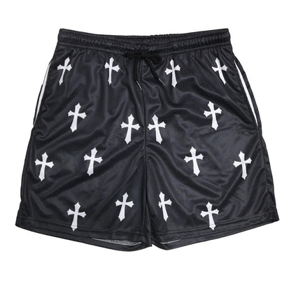 Vintage Graphic Mesh Athletic Shorts