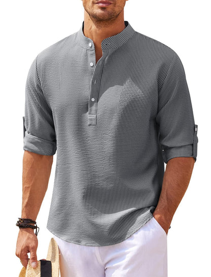 Long Sleeve Casual Stand Collar Shirt