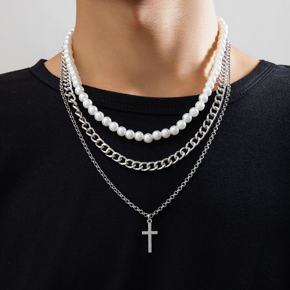 Pearl Cross Necklace