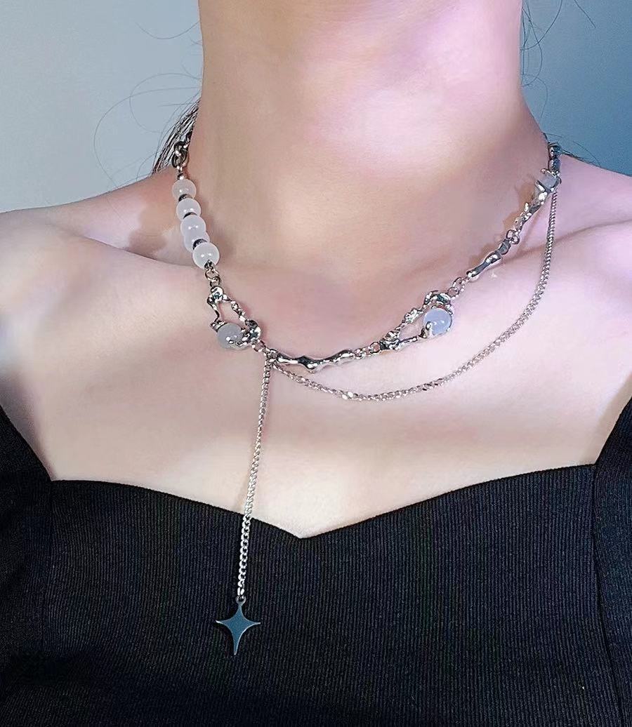 Sweet Heart Star Zircon Charm Necklace