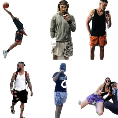 Vintage Graphic Mesh Athletic Shorts