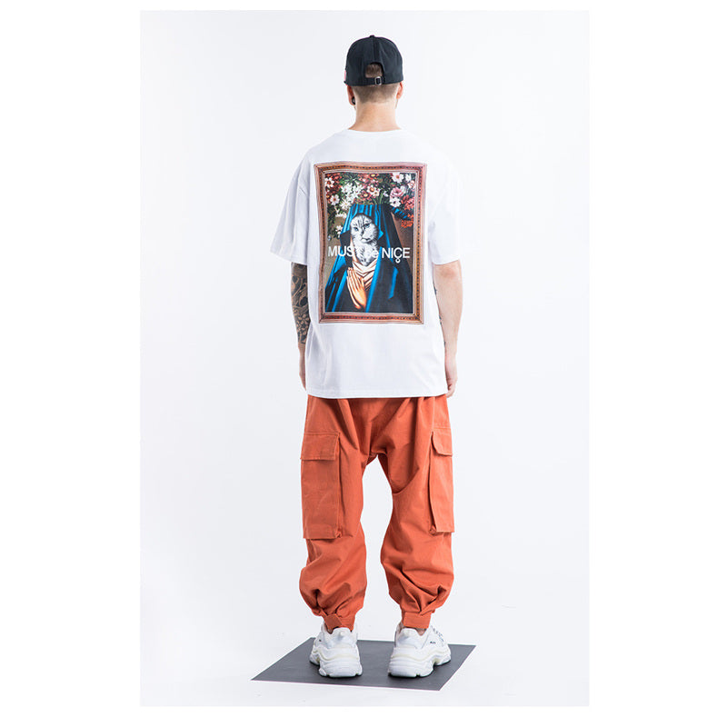 Cotton loose short sleeve T-shirt