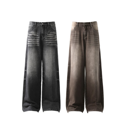 Vintage Washed Straight Leg Jeans