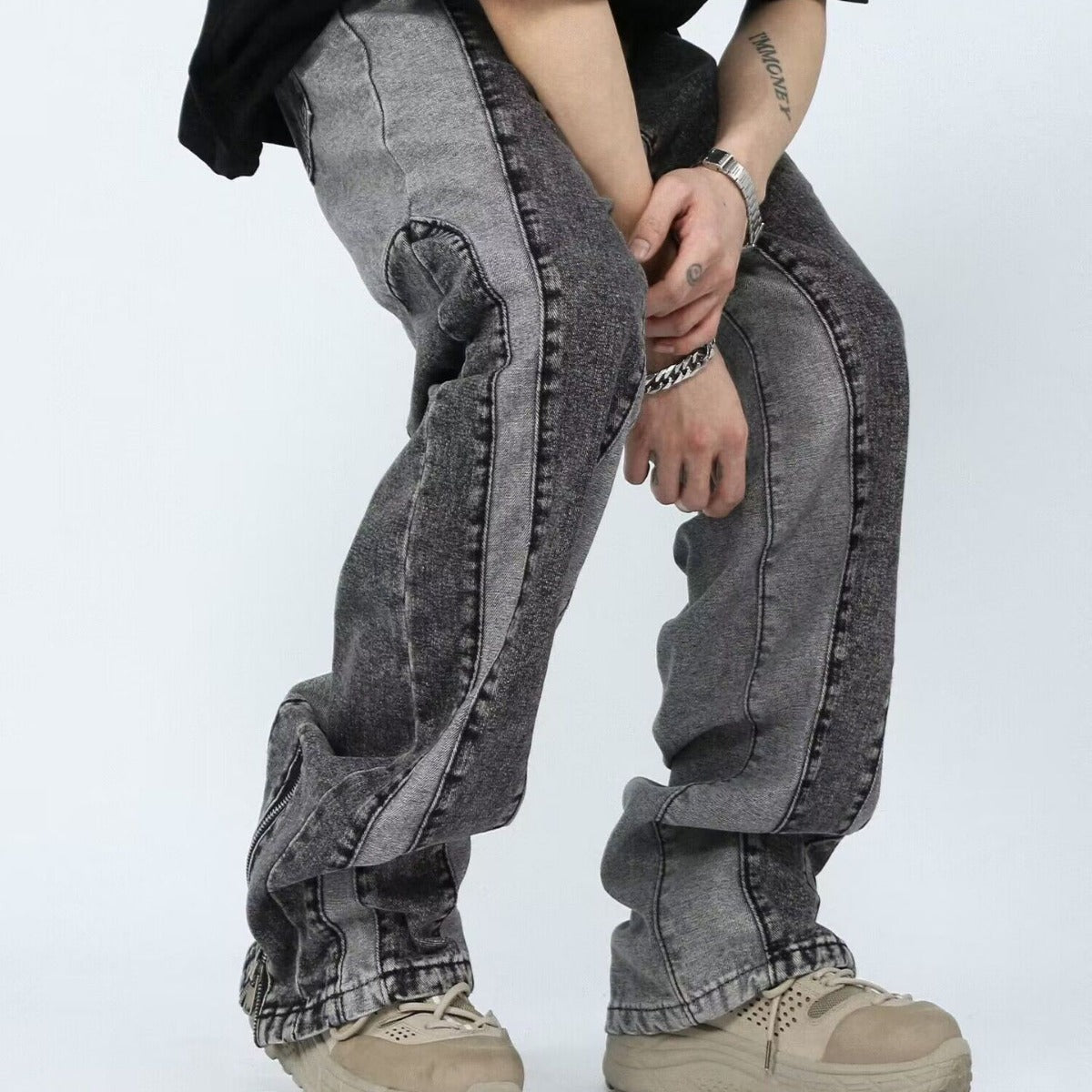 Panel Stitch Denim Jeans