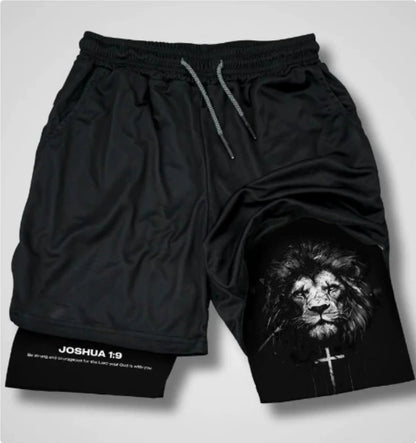 3D Digital Print Double-Layer Shorts