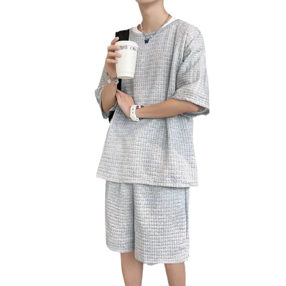 Waffle Knit Summer T-Shirt & Shorts Set