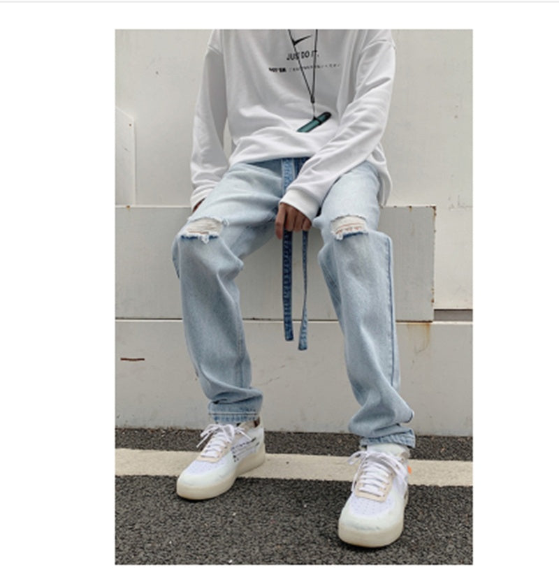 Distressed Washed Jeans