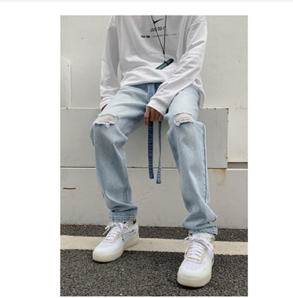 Distressed Washed Jeans