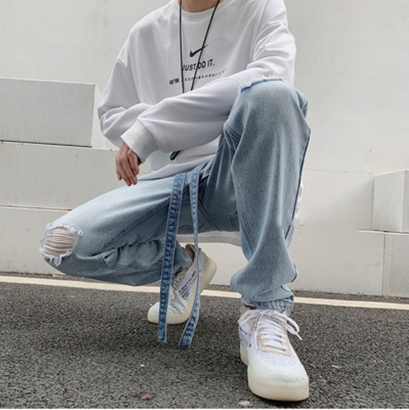 Distressed Washed Jeans
