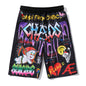 Graffiti Print Shorts Relaxed Fit Urban Streetwear