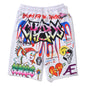 Graffiti Print Shorts Relaxed Fit Urban Streetwear