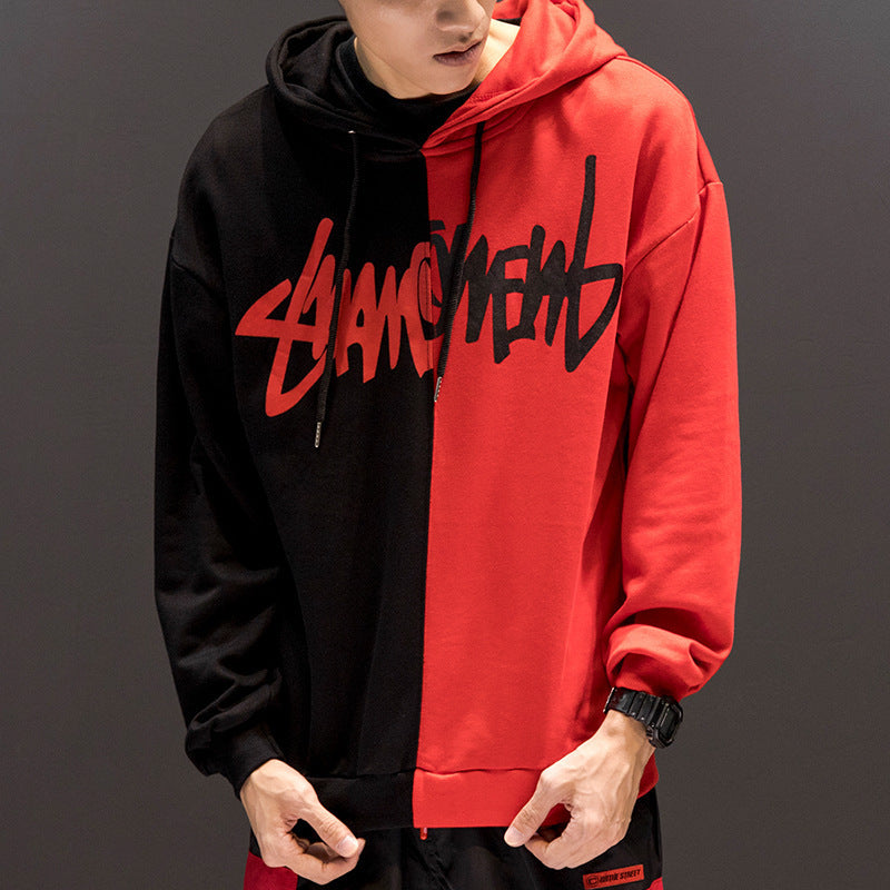 Novien Colorblock Graffiti Streetwear Hoodie