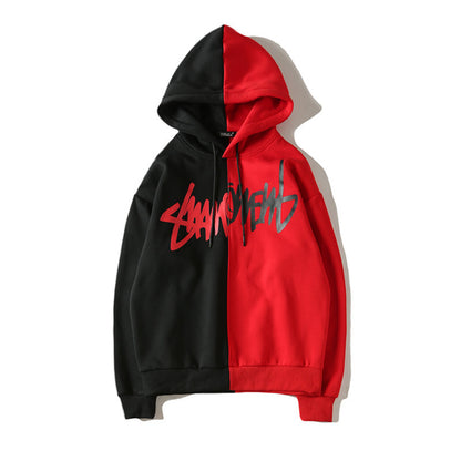 Novien Colorblock Graffiti Streetwear Hoodie