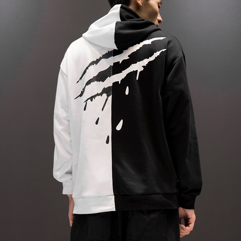 Novien Colorblock Graffiti Streetwear Hoodie