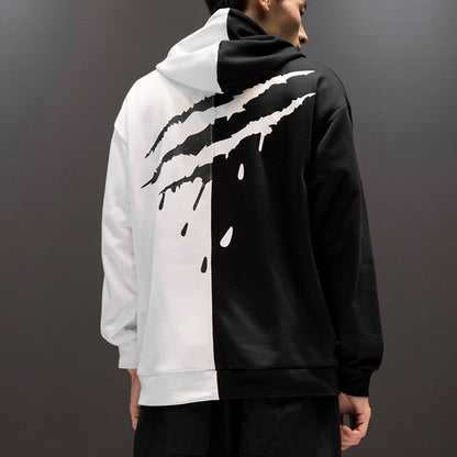 Novien Colorblock Graffiti Streetwear Hoodie