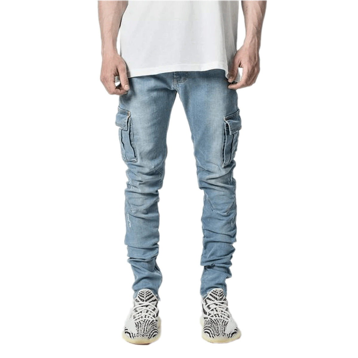 Multi pocket tooling jeans in urban streetwear style