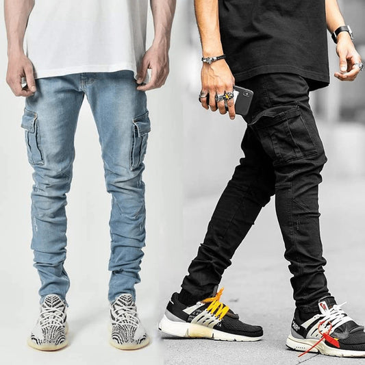 Multi pocket tooling jeans in urban streetwear style