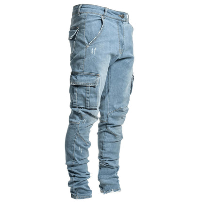 Multi pocket tooling jeans in urban streetwear style