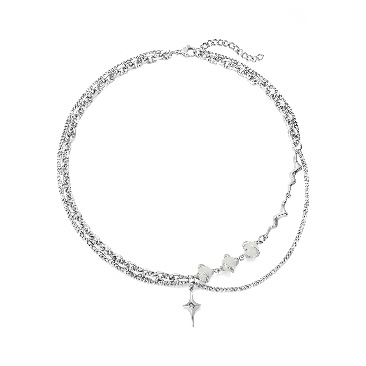 Novien Opal Titanium Steel Necklace