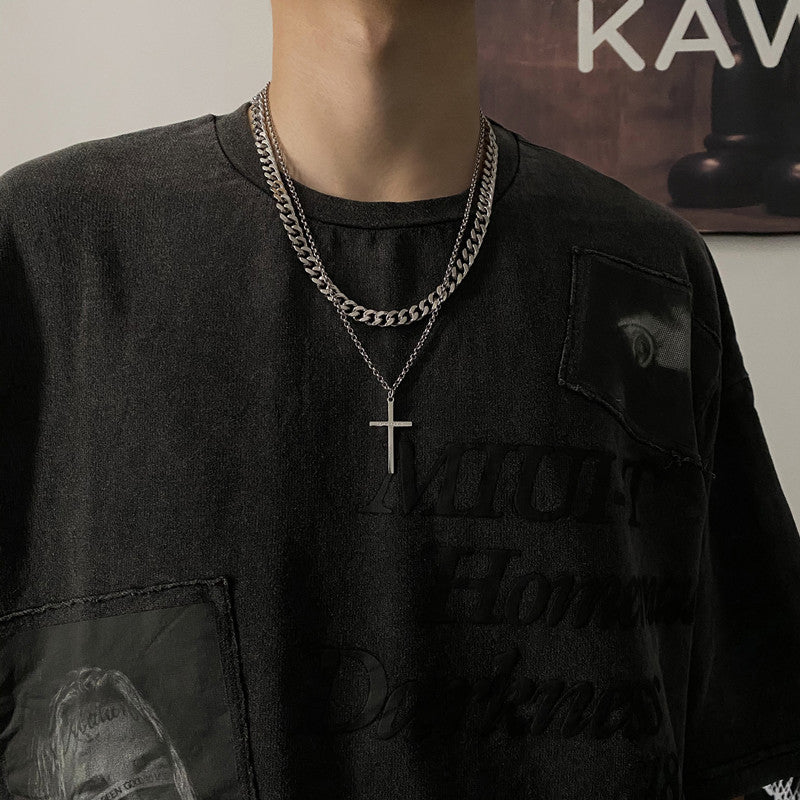 Double Layer Cross Necklace