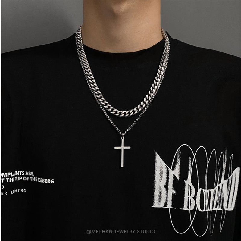 Double Layer Cross Necklace