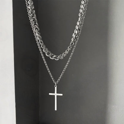 Double Layer Cross Necklace