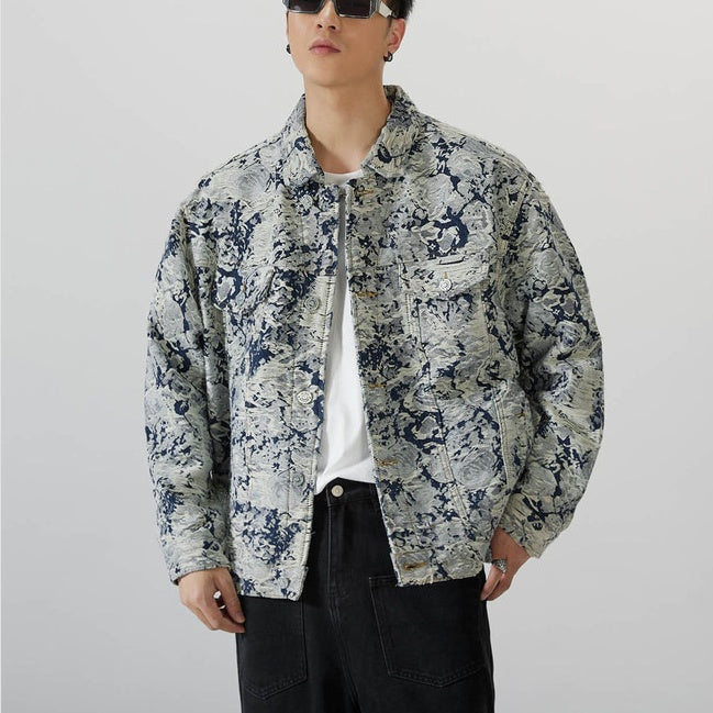 Oversized Denim Floral Jacket