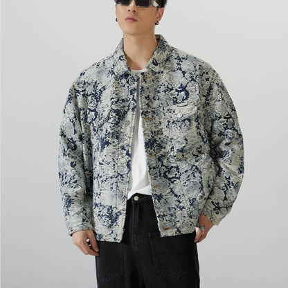 Oversized Denim Floral Jacket