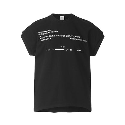 Letter Print Oversized Tee