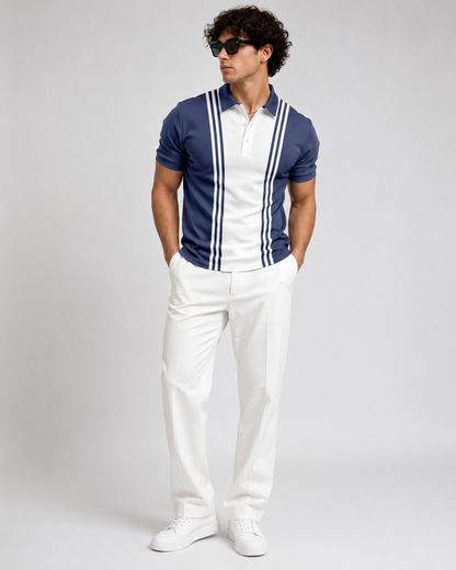 Casual 3 Button Mens T Shirt Cotton Blend