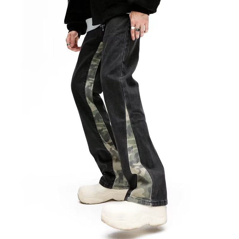 Camo Panel Stitched Jeans