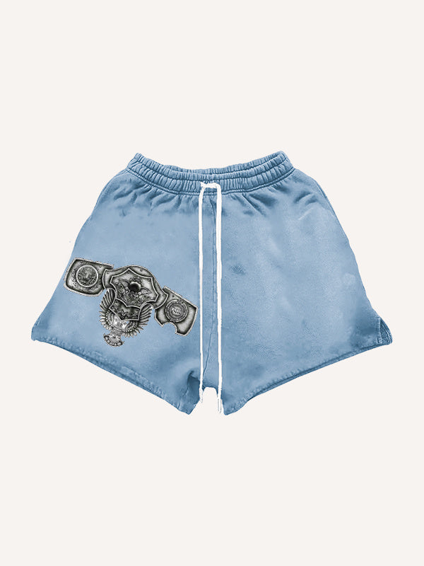 Vintage Graphic Casual Shorts