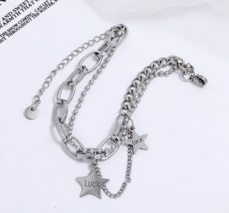 Lucky Star Charm Chain Bracelet
