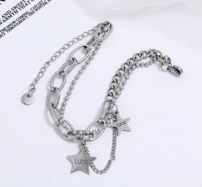 Lucky Star Charm Chain Bracelet