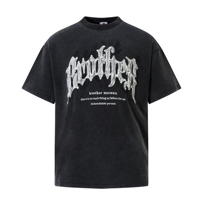 Gothic Letter Wash Short Sleeve Men