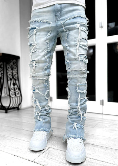 Fringe Patch Stacked Jeans